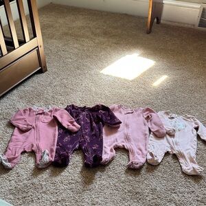 4-pack Baby Girls' Mix Pack One-Piece Sleepers - Pink & Purple